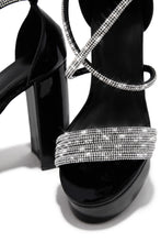 Load image into Gallery viewer, Special Nights Embellished Platform Block Heels - Black
