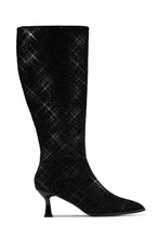 Load image into Gallery viewer, Elvia Embellished Kitten Heel Boots - Black
