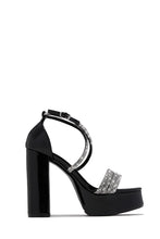Load image into Gallery viewer, Special Nights Embellished Platform Block Heels - Black
