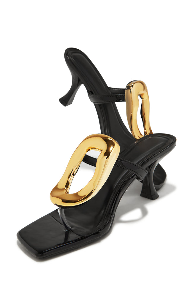 Load image into Gallery viewer, Aelin Thong Strap Mid Heel Mules - Black
