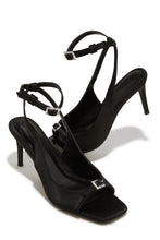 Load image into Gallery viewer, Ella Peep Toe Single Sole Heels - Black
