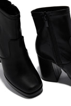 Load image into Gallery viewer, Masey Platform Block Heel Ankle Boots - Black

