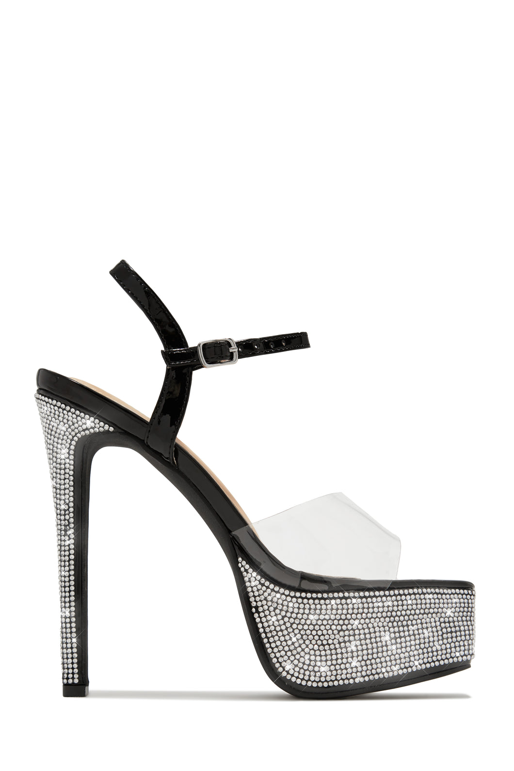 Black Embellished Platform Heels