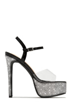 Load image into Gallery viewer, Black Embellished Platform Heels
