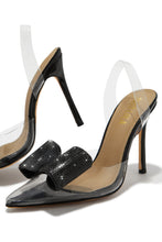 Load image into Gallery viewer, Black Embellished Holiday Heels
