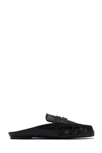 Load image into Gallery viewer, Julia Slip On Loafer Flats - Black Croc
