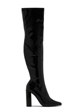 Load image into Gallery viewer, Ericka Block Heel Over The Knee Boots - Black
