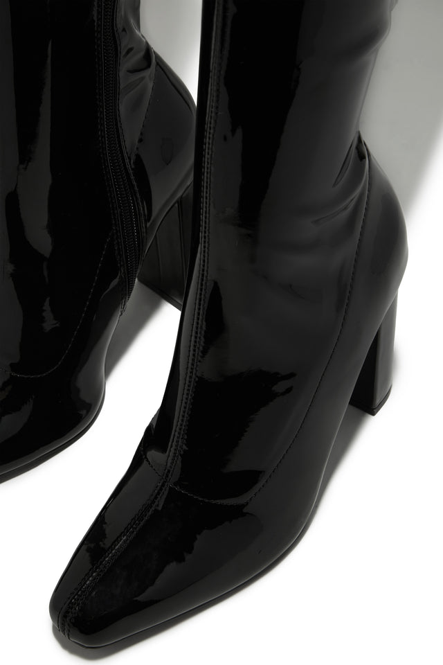 Load image into Gallery viewer, Ericka Block Heel Over The Knee Boots - Black
