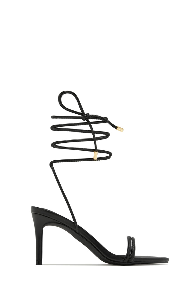 Load image into Gallery viewer, Ashantii Lace Up Mid Heels - Black
