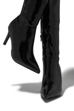 Load image into Gallery viewer, Scarlette Below The Knee Heel Boots - Black Pat
