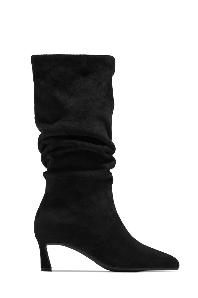 Load image into Gallery viewer, Karah Kitten Heel Boots - Black Suede
