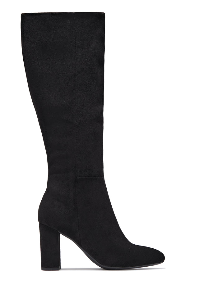 Load image into Gallery viewer, Fine Time Block Heel Knee High Boots - Black Suede
