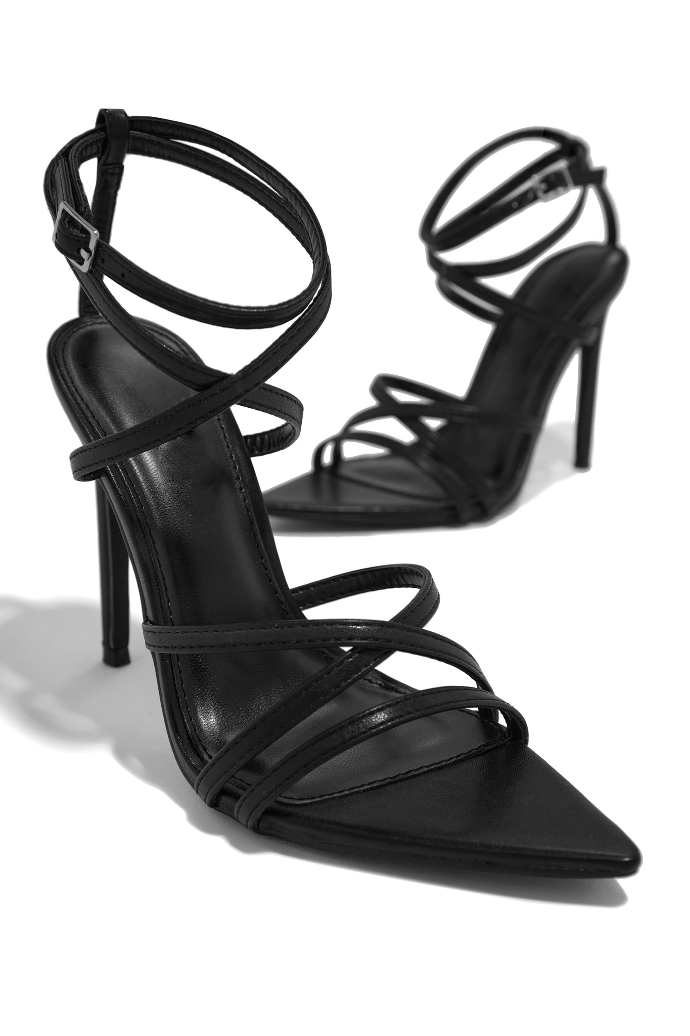 Buy BLACK STRAPPY STILETTOS for Women Online in India