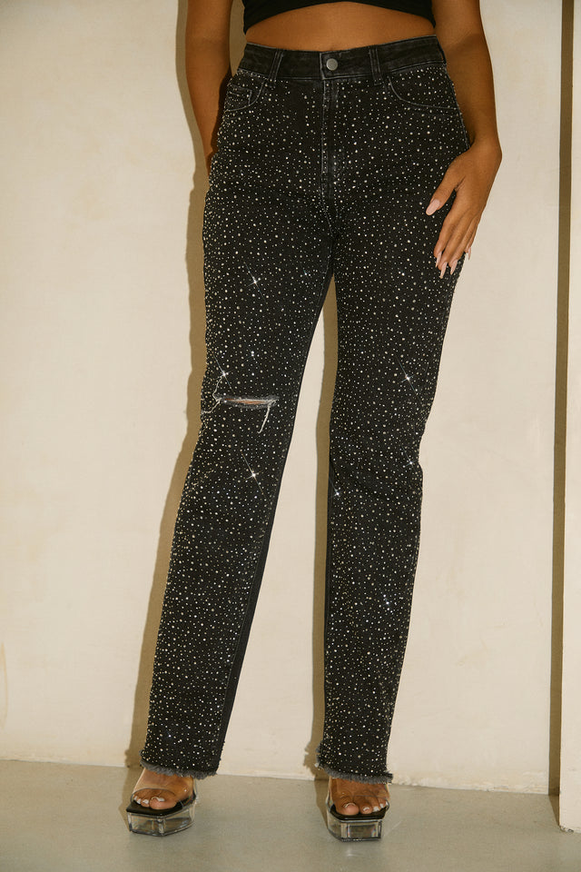 Load image into Gallery viewer, High Waist Embellished Jeans
