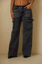 Load image into Gallery viewer, Grey Denim Wide Leg Pants
