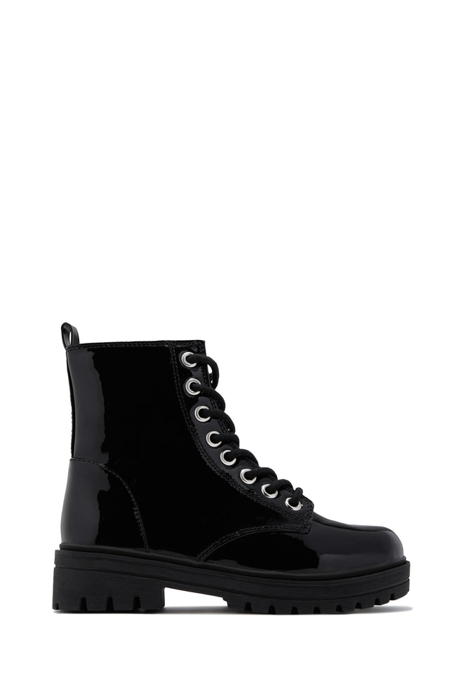 Load image into Gallery viewer, Rylen Lace Up Combat Boots - Black Pat
