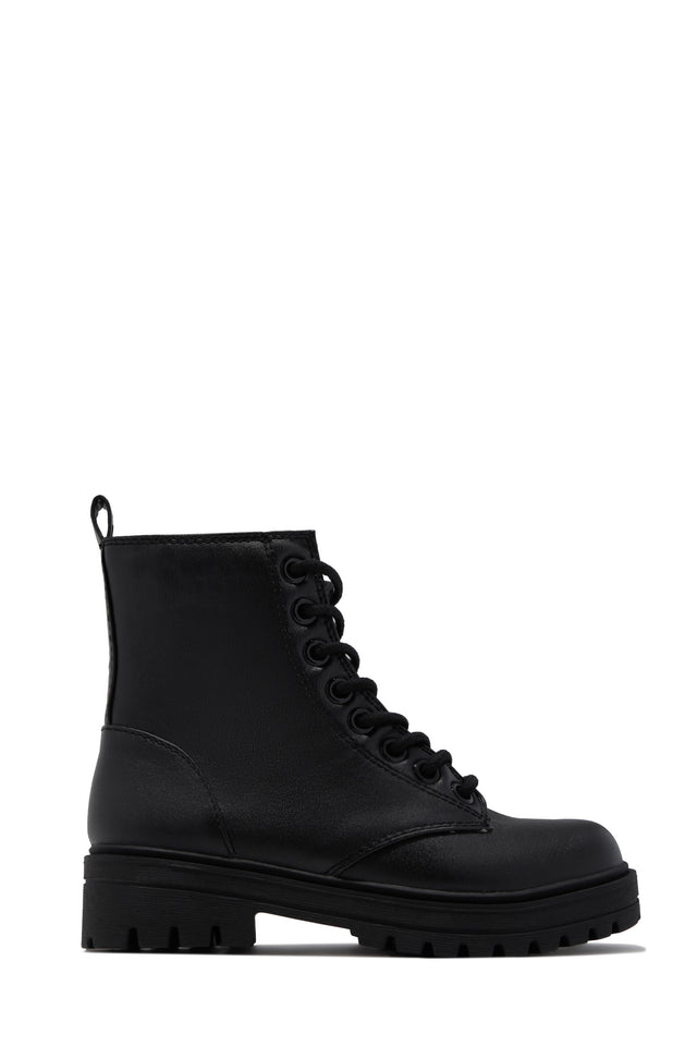 Load image into Gallery viewer, Rylen Lace Up Combat Boots - Black PU

