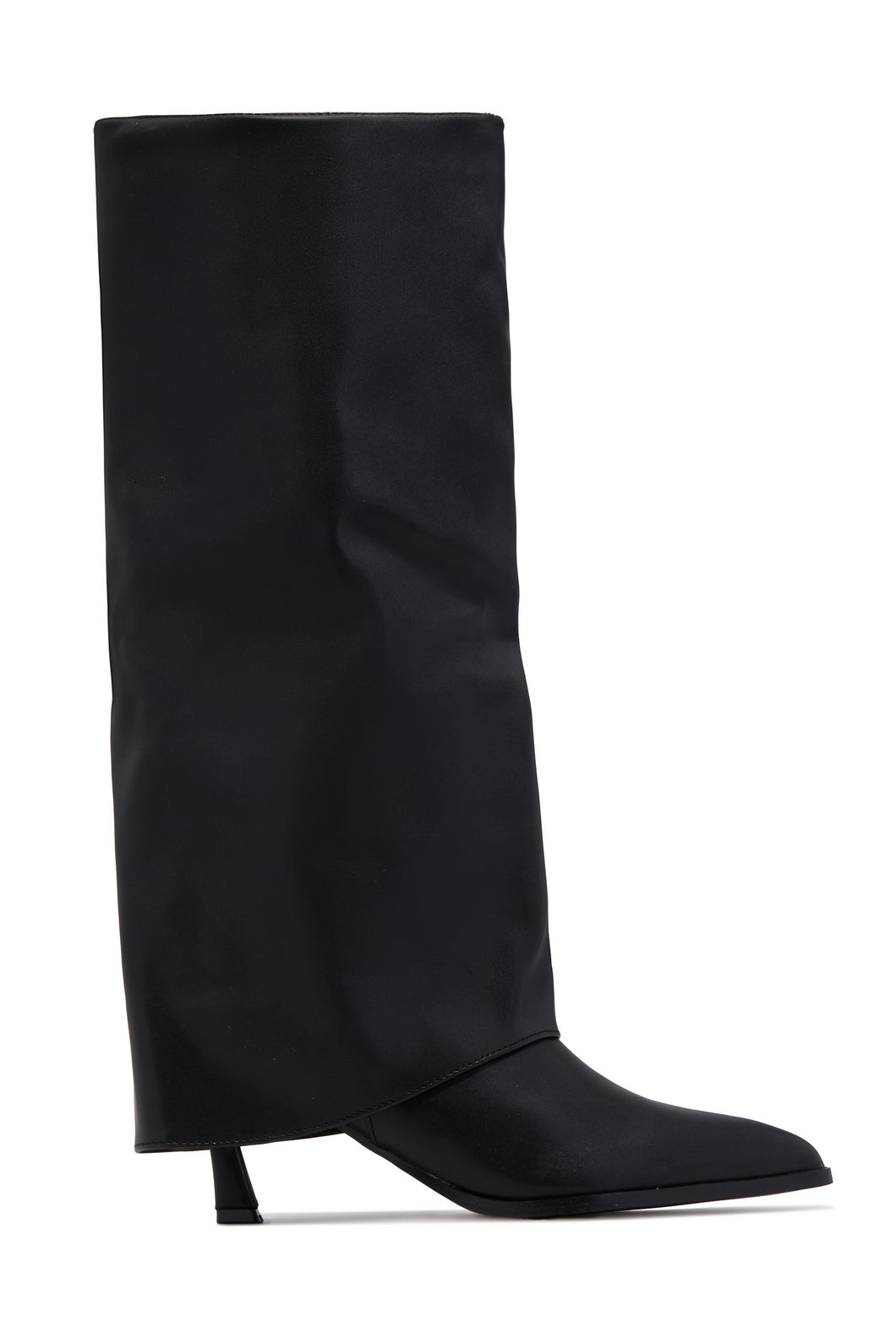 Yeleyna Kitten Heel Shark Boots - Black PU