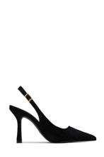 Load image into Gallery viewer, Carianna Faux Suede Slingback Pumps - Black
