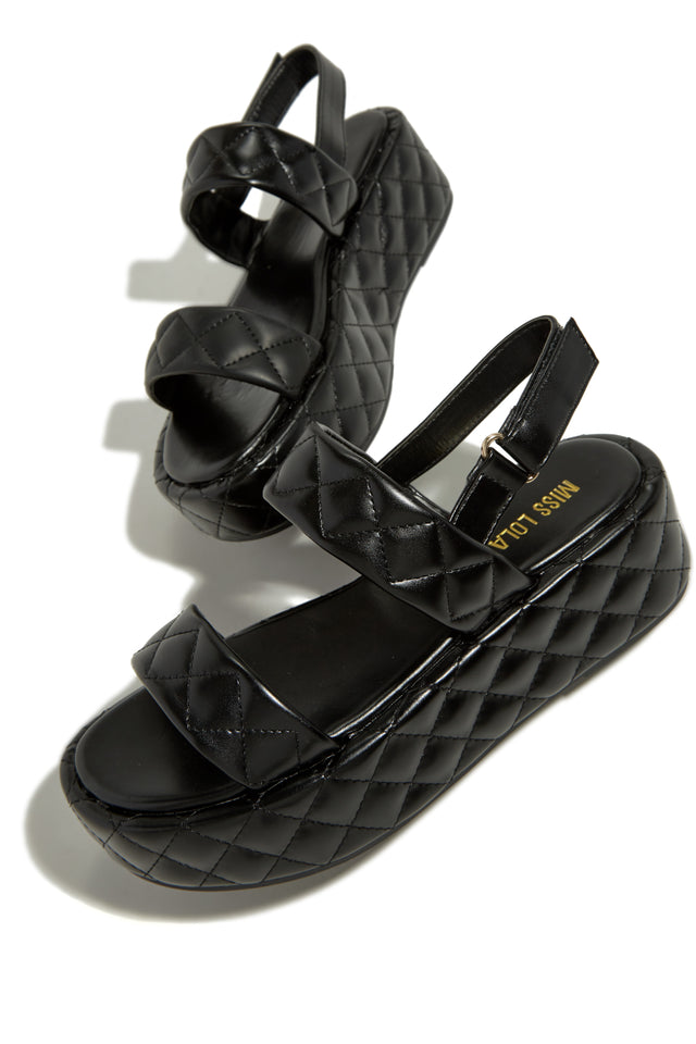 Load image into Gallery viewer, PU Black Velcro Closure Sandal
