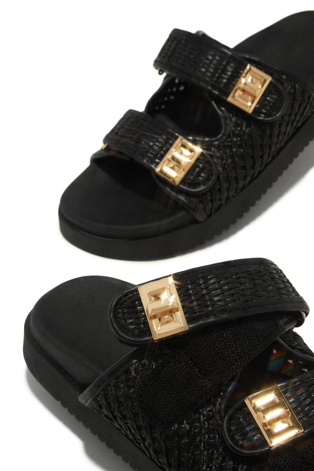 Load image into Gallery viewer, Santorini Getaway Chunky Slip On Sandals - Black
