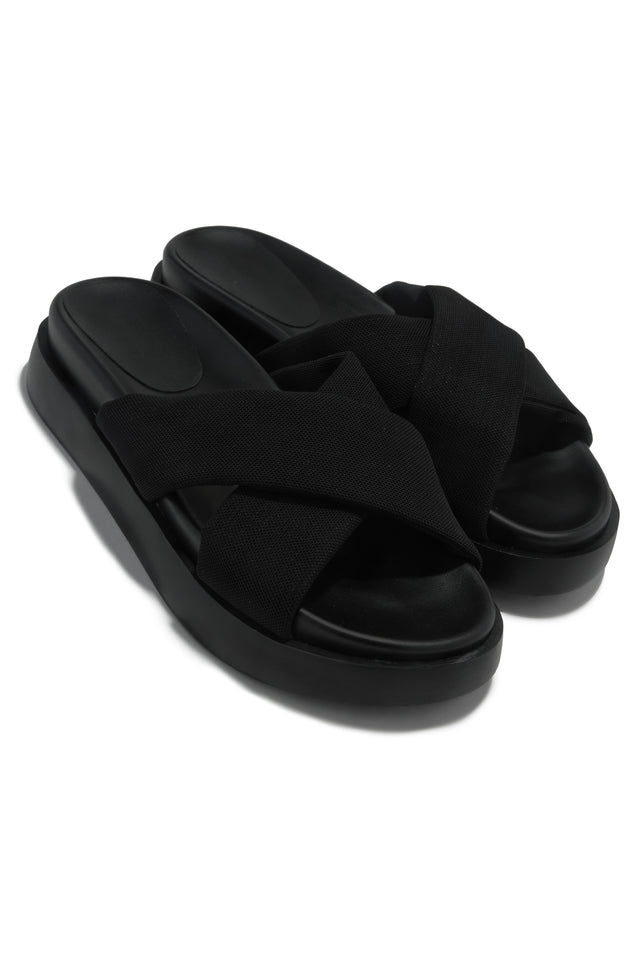 Load image into Gallery viewer, Vacay Babe Chunky Slip On Sandals - Black
