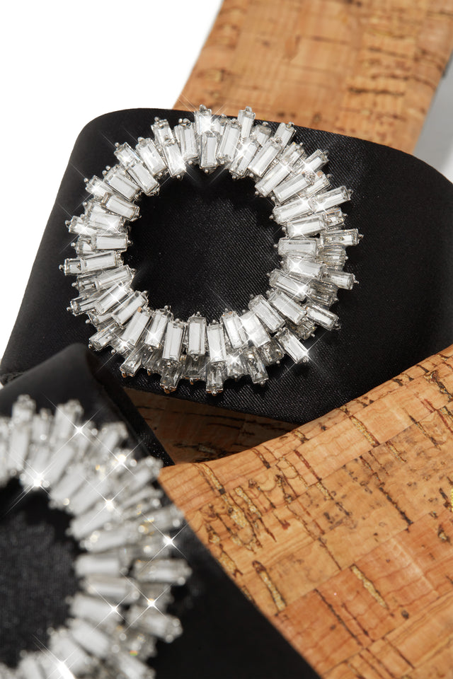 Load image into Gallery viewer, Black Embellished Slip On Sandals
