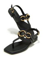 Load image into Gallery viewer, Lost At Sea Flat Sandals - Black
