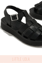 Load image into Gallery viewer, Summer Vacation Kids Flat Sandals - Black
