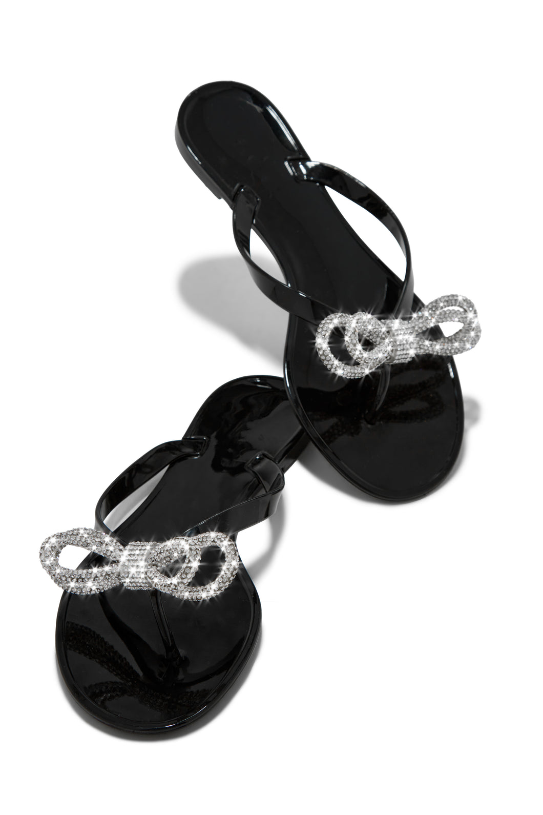 Black Slip On Jelly Sandals