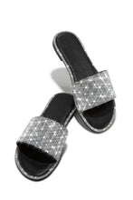 Load image into Gallery viewer, Sparkly Black And Silver Sandals
