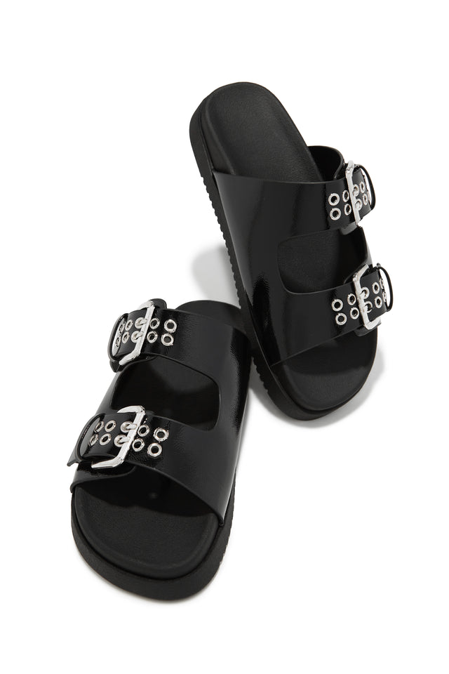 Load image into Gallery viewer, Kira Chunky Slip On Sandals - Black

