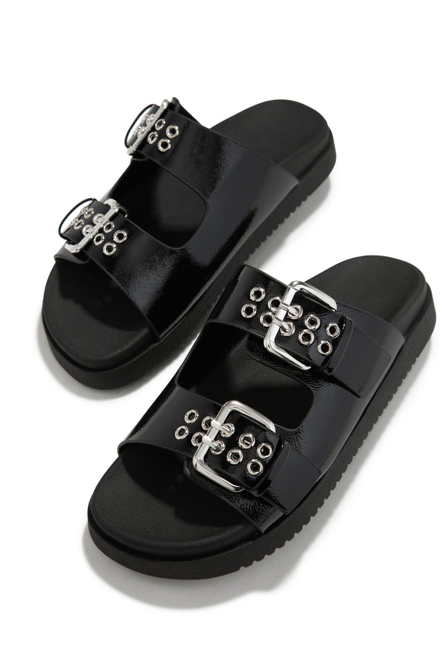 Load image into Gallery viewer, Kira Chunky Slip On Sandals - Black
