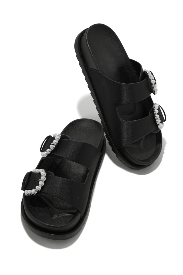 Load image into Gallery viewer, Black Satin Sandals
