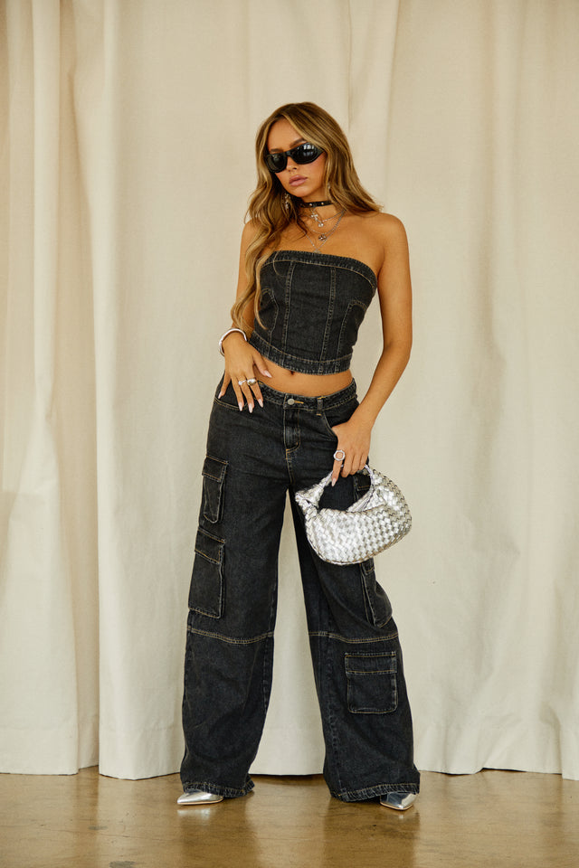 Load image into Gallery viewer, Black Denim Set
