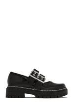 Load image into Gallery viewer, Allyson Buckle Strap Oxford Flats - Black
