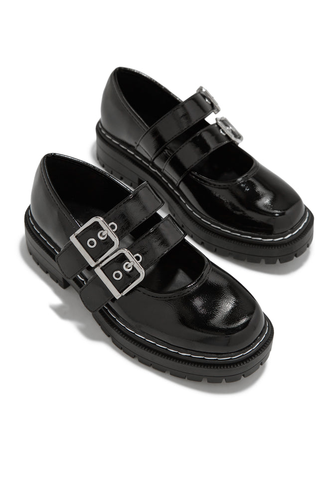 Load image into Gallery viewer, Allyson Buckle Strap Oxford Flats - Black
