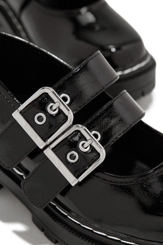 Load image into Gallery viewer, Allyson Buckle Strap Oxford Flats - Black

