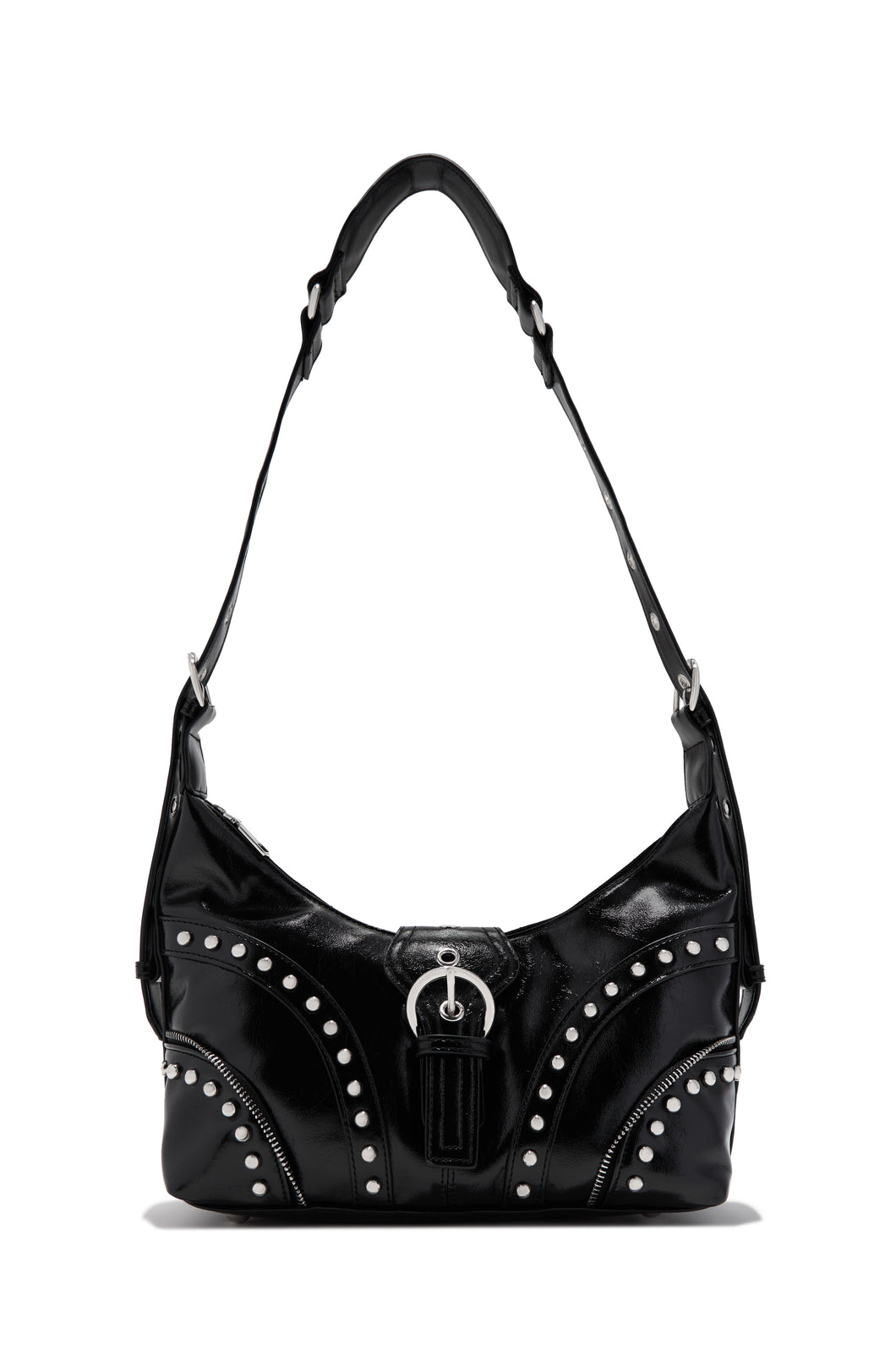 Elley Studded Shoulder Bag - Black