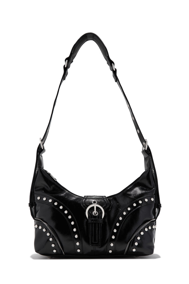Load image into Gallery viewer, Elley Studded Shoulder Bag - Black
