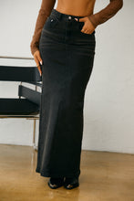 Load image into Gallery viewer, Black High Waist Denim Skirt

