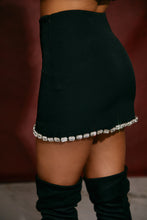 Load image into Gallery viewer, Cute Black and Silver High Waist Mini Skirt
