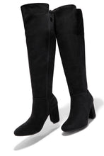 Load image into Gallery viewer, Colette Wide Fit Block Heel Boots - Black Suede

