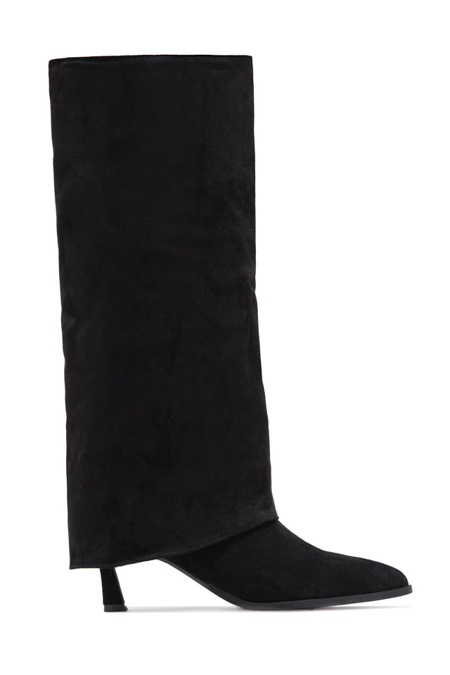 Load image into Gallery viewer, Yeleyna Kitten Heel Shark Boots - Black Suede
