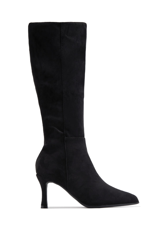 Load image into Gallery viewer, Zama Knee High Heel Boots - Black Suede
