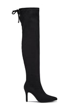 Load image into Gallery viewer, Gigi Over The Knee Heel Boots - Black Suede
