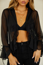 Load image into Gallery viewer, Black Ruffle Top
