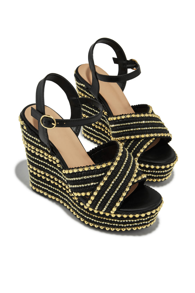 Nelo Platform Wedges - Black