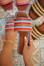 Load image into Gallery viewer, Women Holding Blue Slip On Sandals
