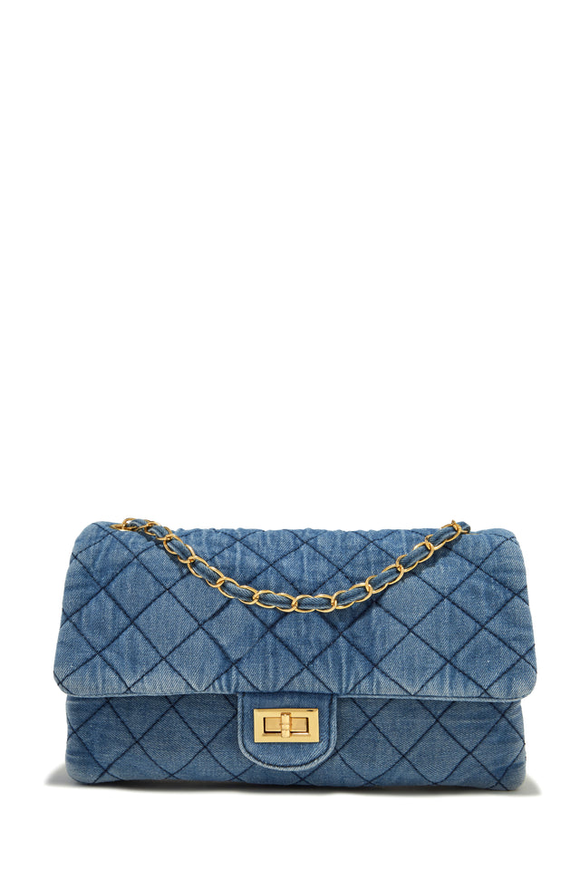 Load image into Gallery viewer, Blue Denim Flap Bag
